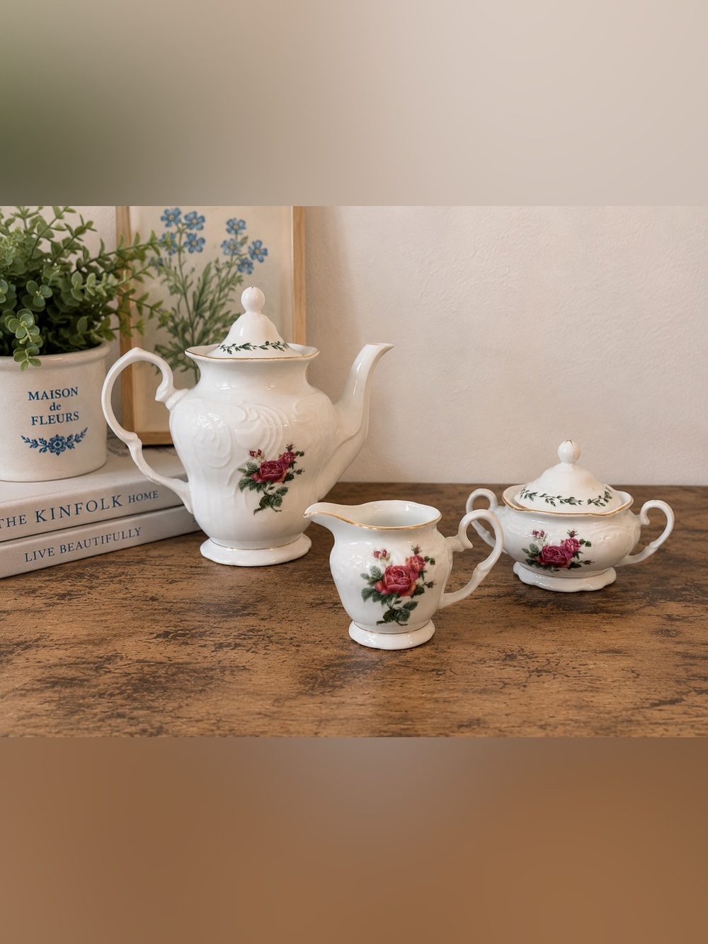 Vintage Gibson Housewares Rose Tea Set